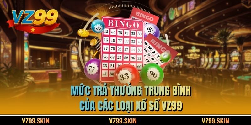 Mức trả thưởng trung bình của các loại xổ số VZ99